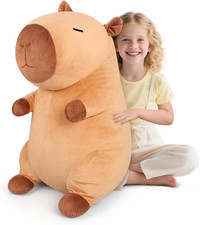 Giant Capybara Plush 30 - Soft Stuffed Animal Hugging Pillow for Stress Relief