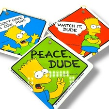 1990s Vintage Simpsons Window Signs x3