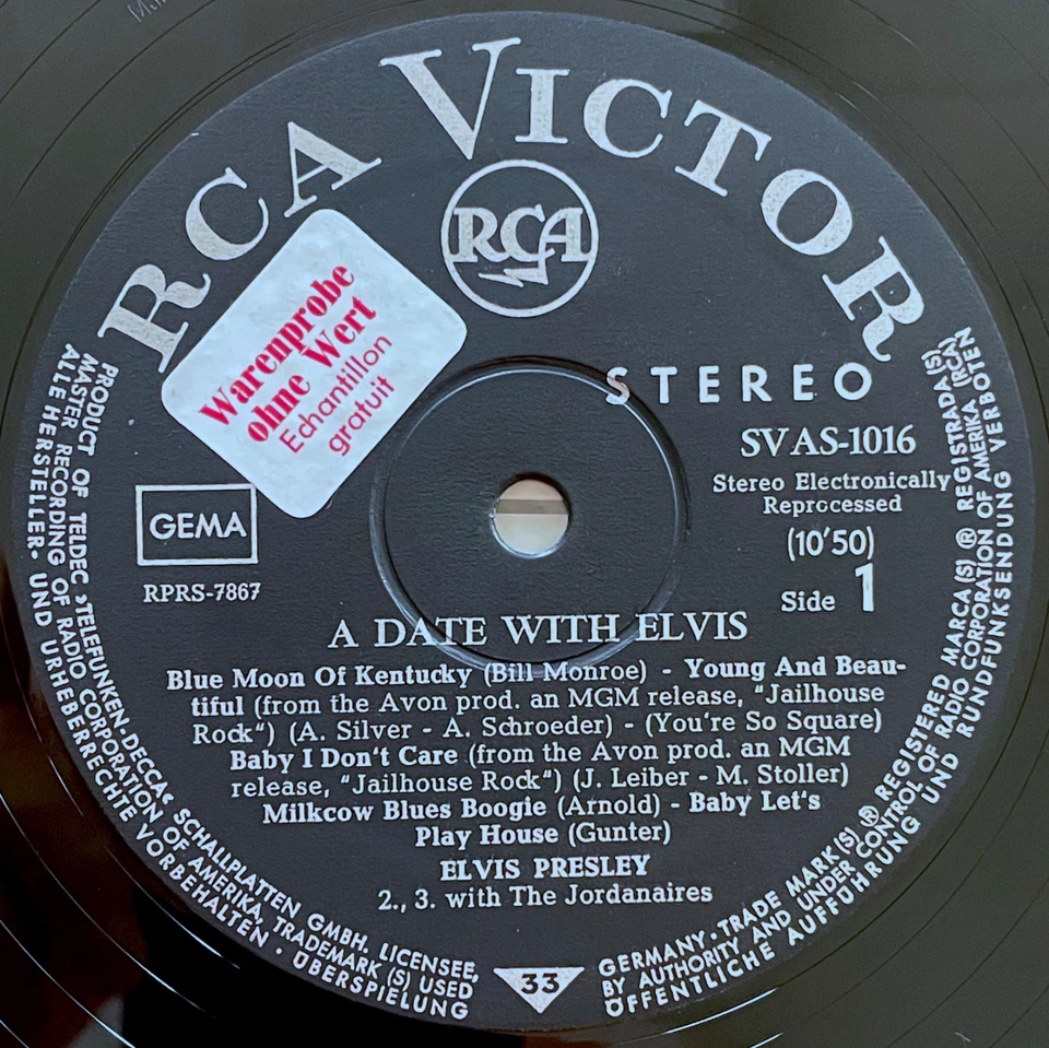 ELVIS PRESLEY - LP - A  DATE WITH ELVIS - orig. d. RCA PROMO - Bild 3 von 3