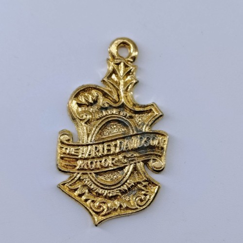 Harley-Davidson Tracker Gold Tone Motorcycle Memorabilia Charm Pendant