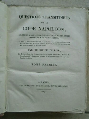 Livres anciens et de collection code napoleon XIXème en français