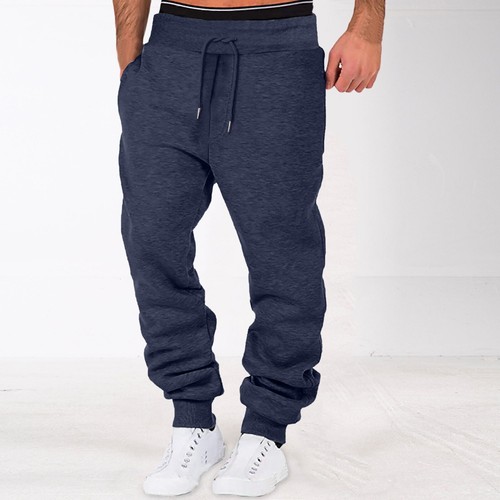 Men Fall Winter High Wasit Jogger Pants Loose Sports Running Trousers Sweatpants - Picture 12 of 30