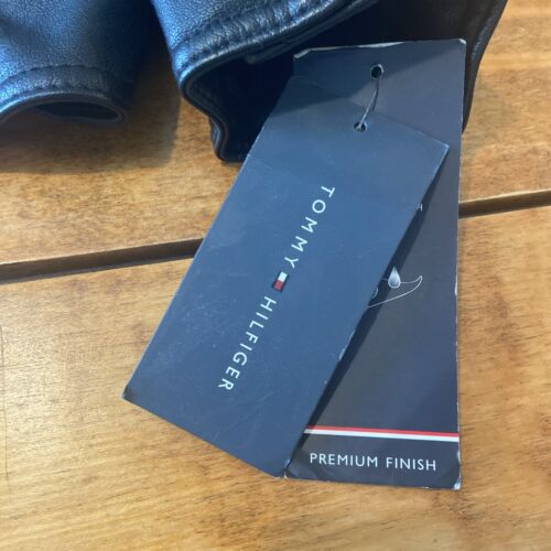 Tommy Hilfiger Men's Faux Leather Laydown Collar Jacket Black Medium NWT $195 - Picture 2 of 11