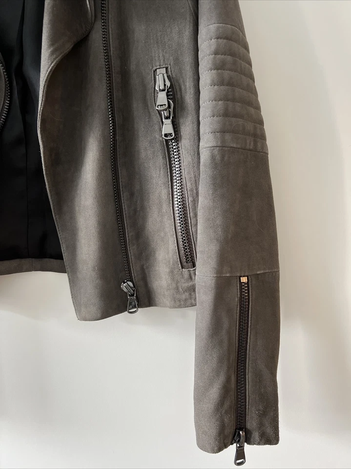 Jaqueta de couro J BRAND camurça MOTO pequena - Imagem 3 de 4