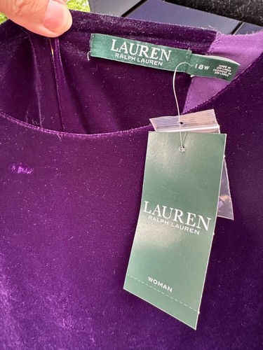 **STUNNING** RALPH LAUREN WOMANS 18W VELVET MAJESTIC PURPLE NWT DRESS - Picture 2 of 6