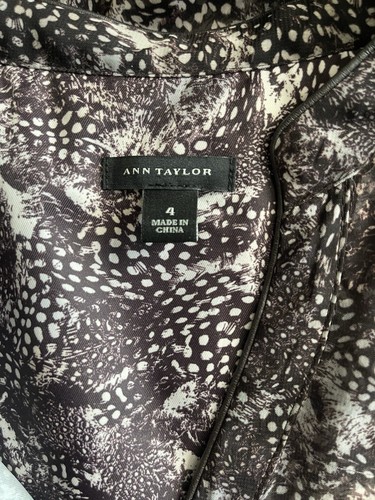 Ann Taylor Long Sleeve Printed Dress Size 4 Brown Beige Pullover V-Neck *No Belt - Picture 6 of 12