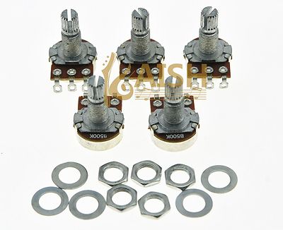 A500K B500K Potentiometer Set 500K Guitar Bass Potentiometers 4-Pack - Long Split Shaft Volume Tone Controls A500K B500K Guitar Repair Parts