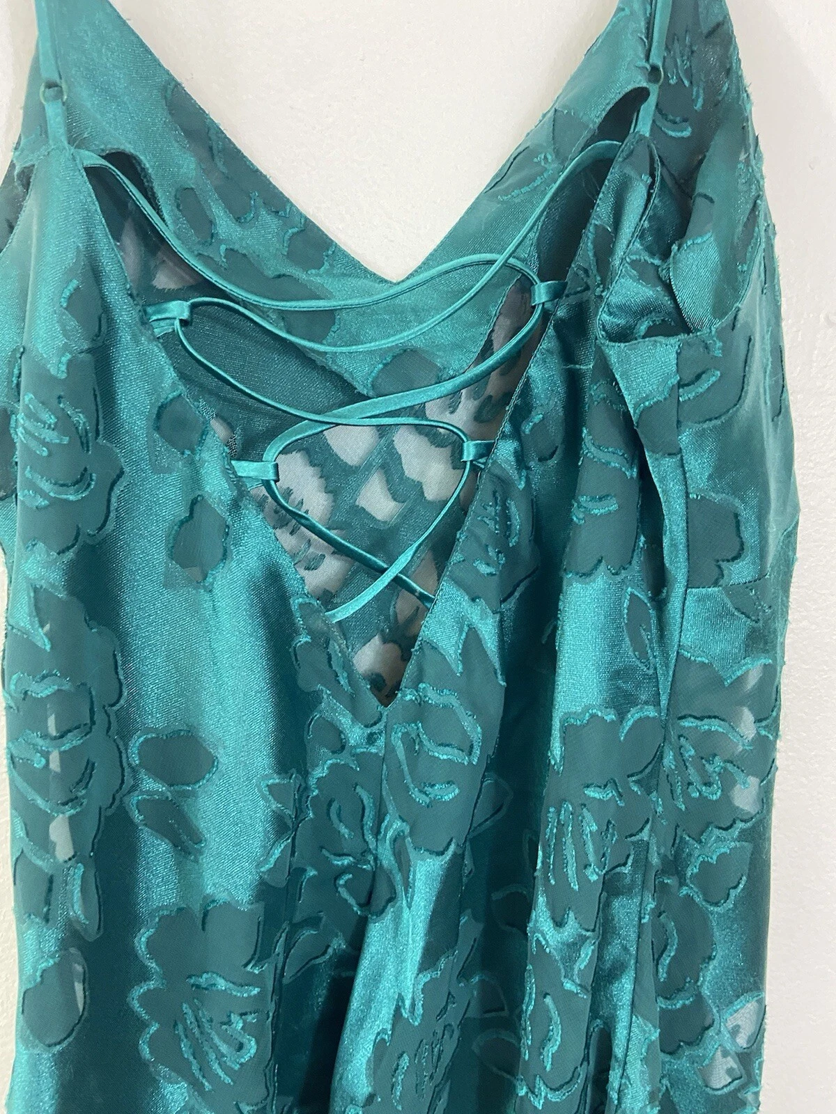 UNDERCOVER Vintage VICTORIAS SECRET abito slip M mini floreale verde Y2K raso babydoll