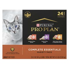 Complete  ,Chicken& Turkey Vairety Pack, Wet Cat Food,3 oz Cans,24 Pack