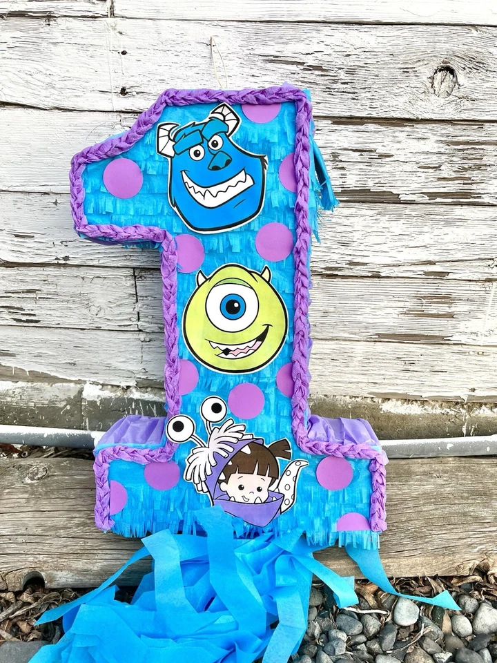Monster Inc Número Uno Piñata Monstruos Fiesta Cumpleaños Foto 3 de 4