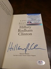 Hillary Rodham Clinton Signed Book Living History PSA COA Democrat Kamala Harris