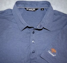 TRAVIS MATTHEW MENS SHIRT L OAKTREE NATIONAL LOGO BLUE  POLO