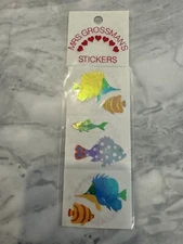 New Rare Packaging Vintage 1990 Mrs. Grossman’s Opalescent Fish Stickers Pearl