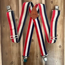 Action Leathercraft Suspenders Patriotic Heavy Duty Clip 2” Wide Utility USA