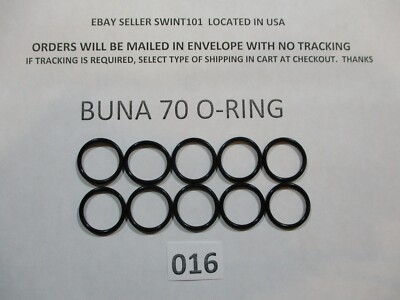 016 O-ring. 5/8'' ID x 3/4'' OD x 1/16'' thick. Buna-70.  Quan 10.