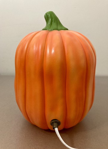 Vintage LIGHTED SCIOTO Ceramic Smiling Halloween Pumpkin Jack-O-Lantern SIGNED - Picture 4 of 8