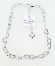 Lia Sophia  LOVE STORY  Heart Shapes Silver Tone Anklet / Ankle Bracelet