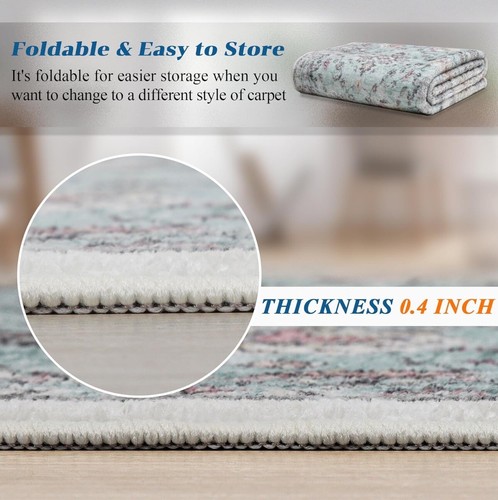 Mcadore 6x9 Area Rugs Washable Boho Rug Non Slip Carpet for Living Room Bedroom - Bild 6 von 11