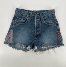 Cracker Button Fly Cut Off Jean Shorts Size 28 Women's