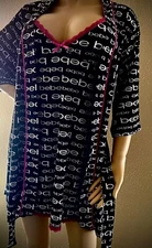 NWT BEBE LOGO ROBE & NIGHT GOWN SET MED 2 Piece