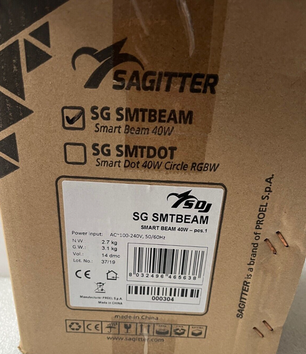Sagitter SG SMTBEAM Testa mobile led 1X40W white Ottica 4° 7 colori dmx. - Afbeelding 5 van 7