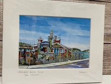 BAR HARBOR MAINE WATERCOLOR BY ED BROWN SEALED STEWMANS LOBSTER POUND