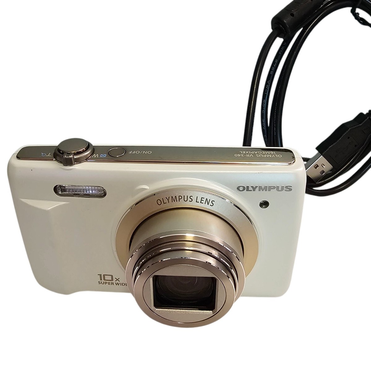 Olympus V Series VR-340 16.0MP Digital Camera White Cable 16GB SD