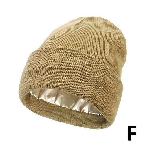 Satin Lined Beanie Unisex Wool Knit Hats Winter Warm Beanie Silk Lined Hats W2V5 - Foto 20 di 22