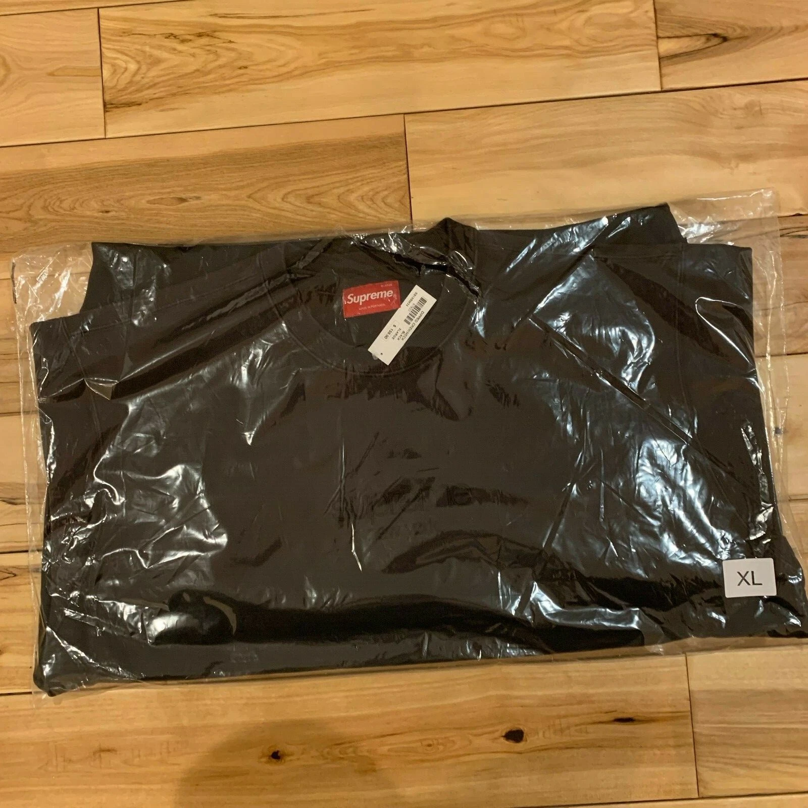 Supreme SS19 Dipped Crewneck camp boîte chapeau sweat shirt logo chemise noire taille : XL