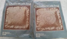Lot 2 Vtg Candlewicking Pillow Kit Down on the Farm Originals Feather, Circle