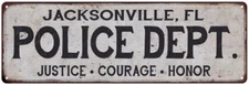 JACKSONVILLE, FL POLICE DEPT. Home Decor Metal Sign Gift 106180012008