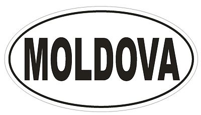 Moldova Oval Bumper Sticker or Helmet Sticker D2209 Euro Oval Country Code