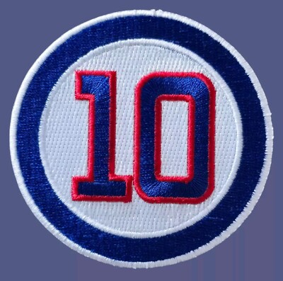RON SANTO CHICAGO CUBS 2011 MEMORIAL JERSEY NUMBER 10 MLB SPORTS IRON ON PATCH 