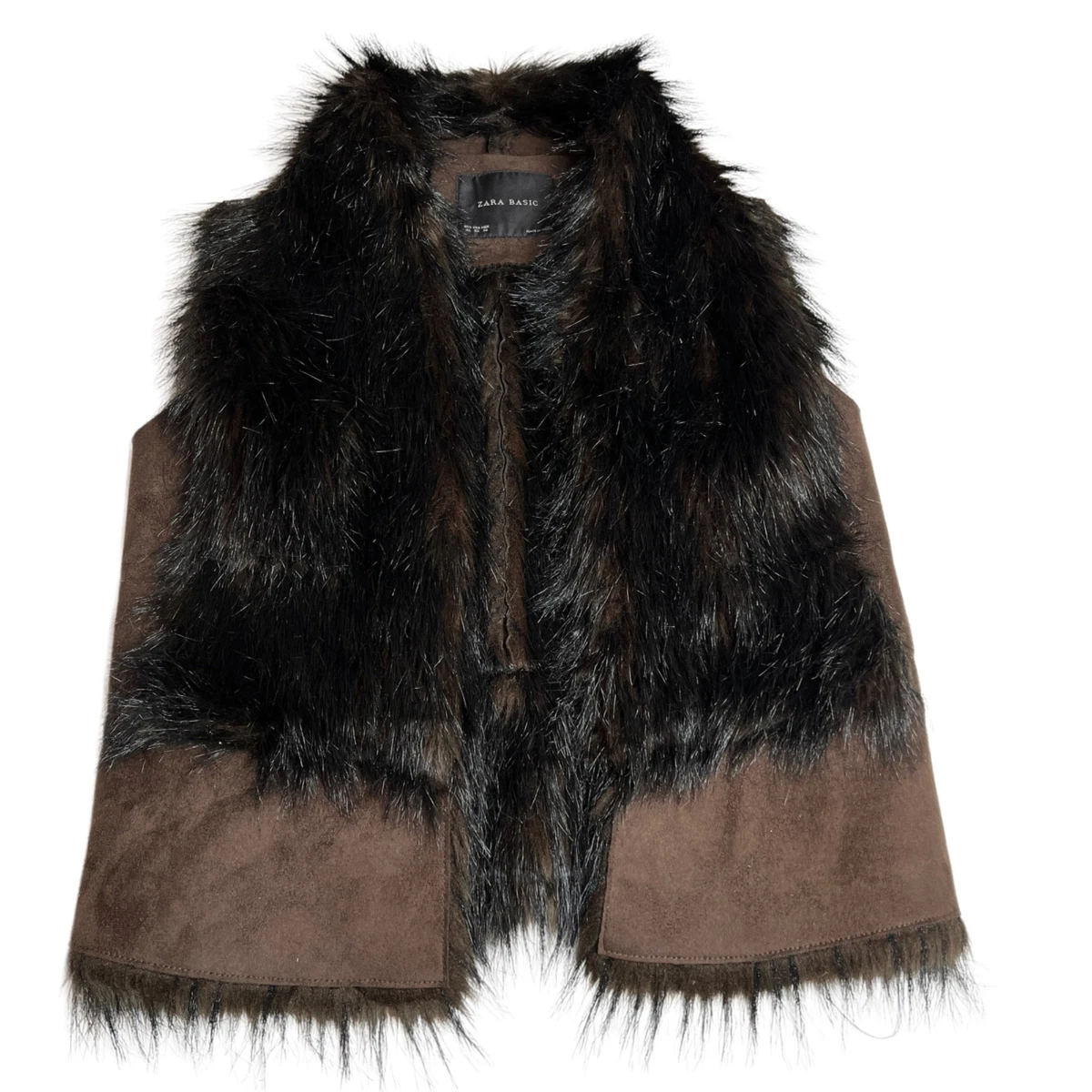 Zara faux fur vest womens discount