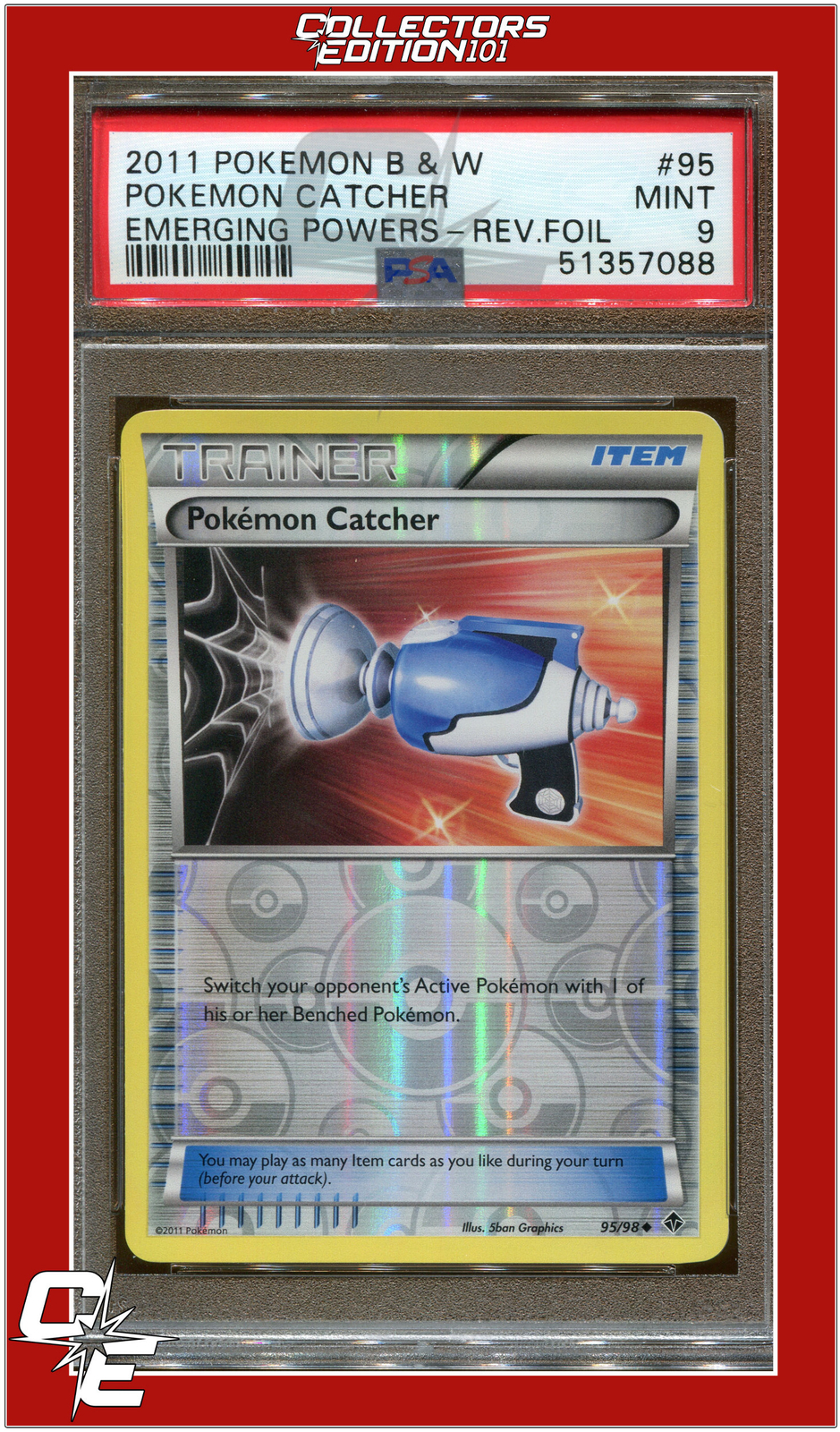 Emerging Powers 95 Pokemon Catcher Reverse Foil PSA 9