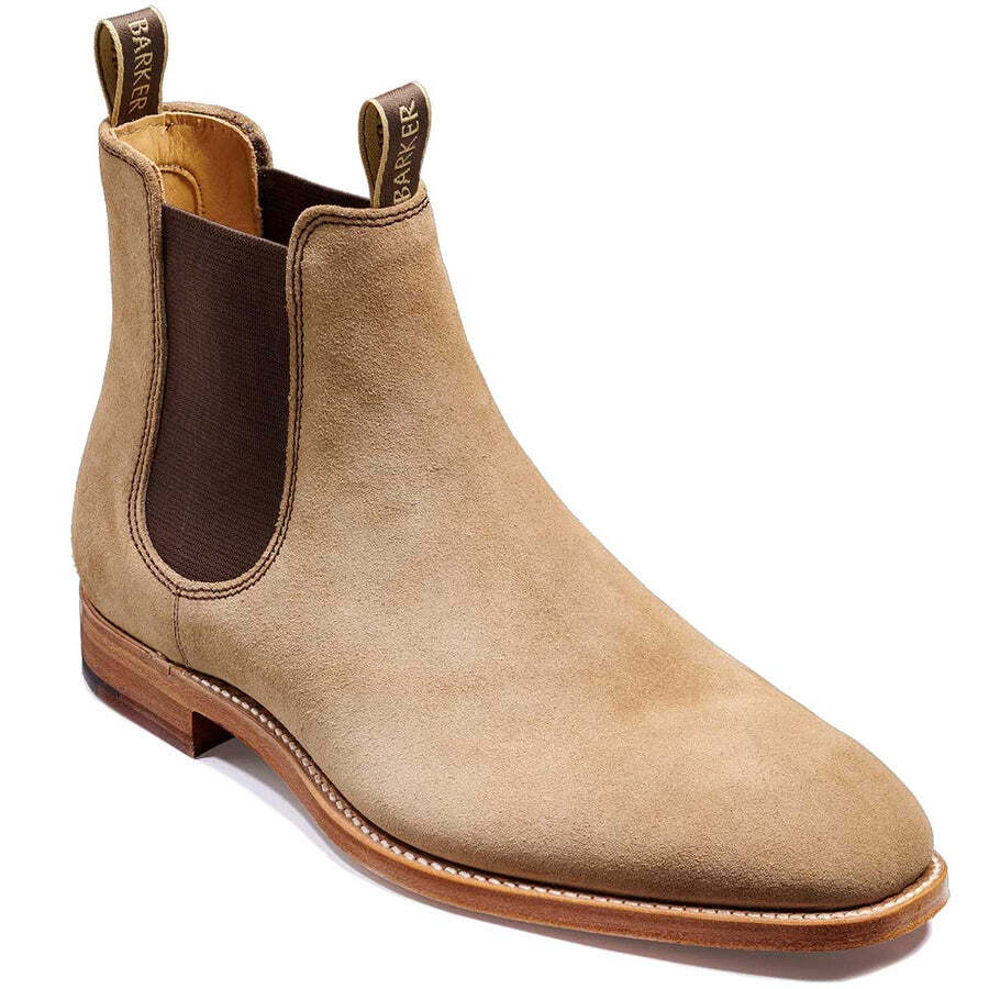 BARKER Mansfield Mens Handmade Suede Chelsea Boots RRP