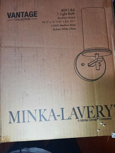 Minka Lavery 4091 Haisley 12" Tall Bathroom Sconce - Brushed Nickel /White Glass - Picture 4 of 4