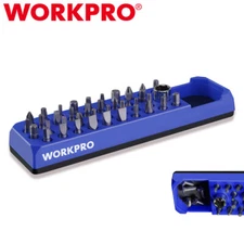 WORKPRO Magnetic Hex Bit Organizer Screwdriver Drill Bit Holder Tray for 1/4 Hex