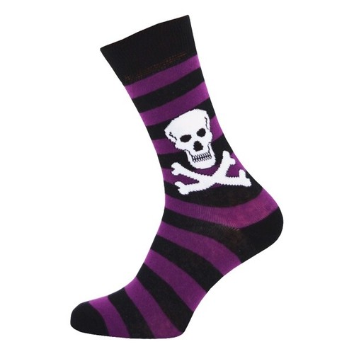 Ankle Socks Ladies Gothic Skull Design Halloween Colourful Striped Styles - Picture 3 of 14