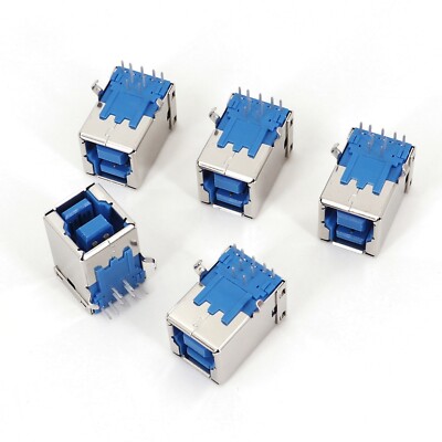 50Pcs USB 3.0 Type B Female Right Angle 9-Pin DIP Socket PCB Solder Connector