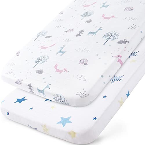 Muslin Sheets 20''x33'' Fit for Baby Delight, Mika Micky