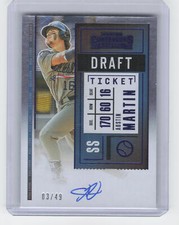 2020 Panini Contenders #DPT-AM Austin Martin Draft Pick Draft Ticket Blue #/49