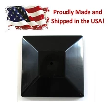 Black Nominal 4x4 Plastic Fence Post Caps with Nail Hole (3-5/8"x 3-5/8")