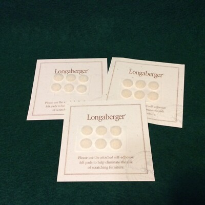 Longaberger 18 Light BROWN 3/8'' Felt Pads Dots 4 your baskets protect furniture 