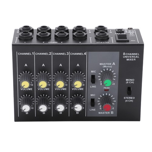 8 Channel Mono Audio Mixer Sound Mixing Console Portable Design For Live Perform - Picture 11 of 22
