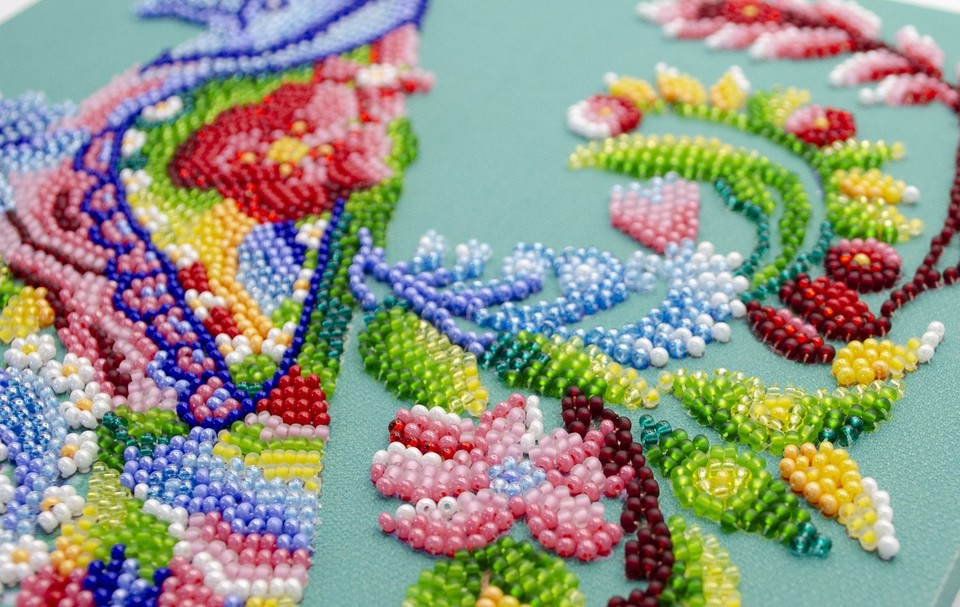 DIY Bead Embroidery Kit Spring Bird Beaded stitching needlepoint ...