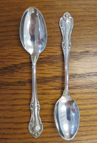 Two International Silver Joan of Arc Sterling Silver Demitasse Spoons