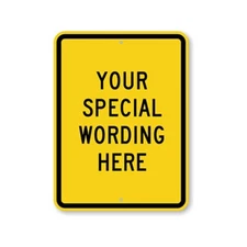 Custom Yellow Black Vertical Template Aluminum Weatherproof Sign b00974