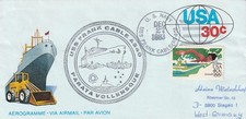 ETATS UNIS AEROGRAMME CIRCULE USS FRANK CABLE 27.12.1983 BON ETAT