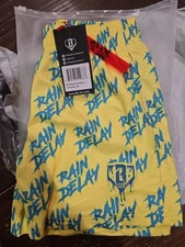 Baseball Lifestyle 101 Youth Yellow "Rain Delay" Shorts NWT in Medium BBL101